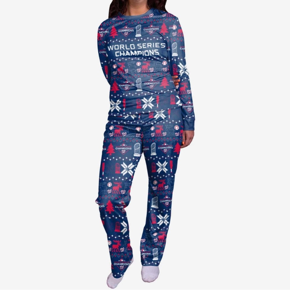 FOCO | Washington Nationals 2019 World Series Champions Womens Holiday Pajamas